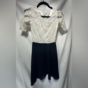 Europe Style Ladies Women's Sexy 3/4 Sleeve Lace Floral Mini Cocktail Dress